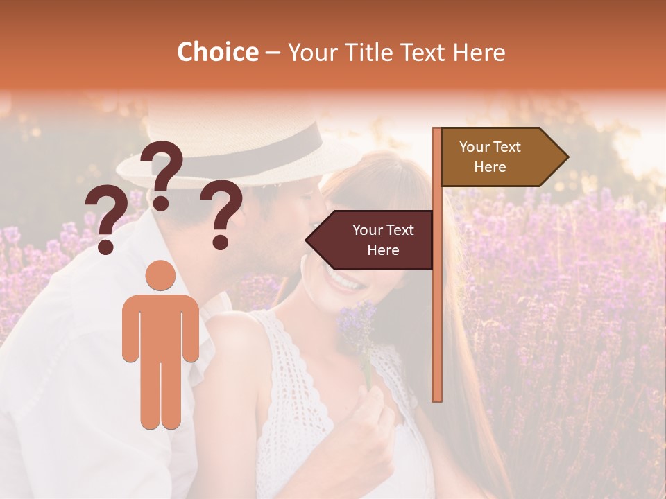 A Man Kissing A Woman In A Field Of Flowers PowerPoint Template