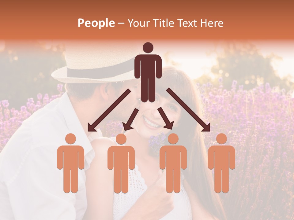 A Man Kissing A Woman In A Field Of Flowers PowerPoint Template