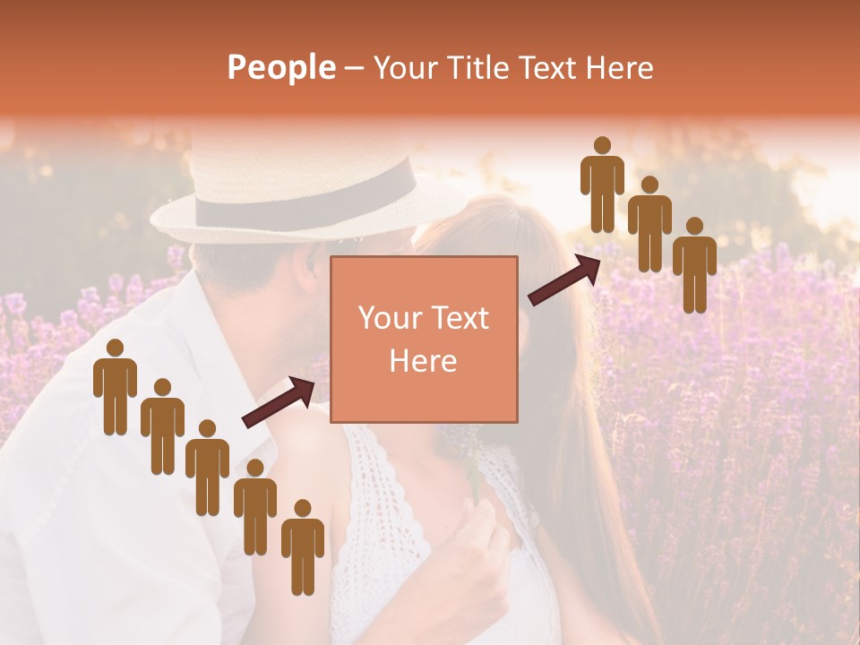 A Man Kissing A Woman In A Field Of Flowers PowerPoint Template