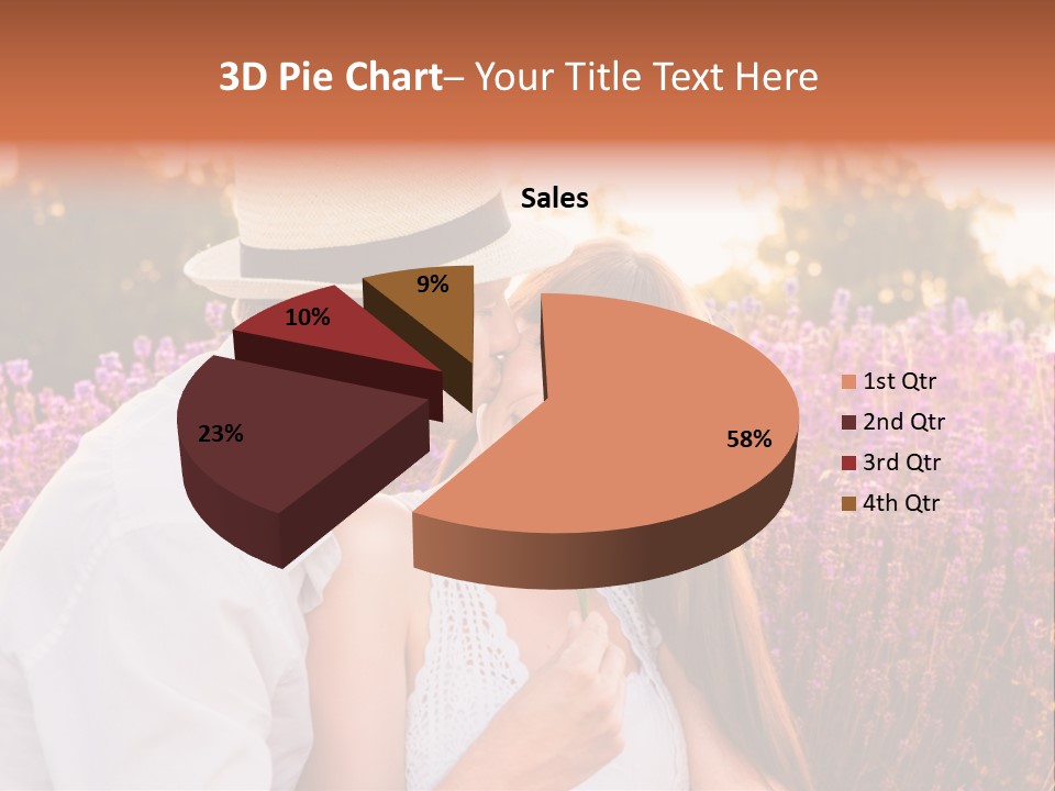 A Man Kissing A Woman In A Field Of Flowers PowerPoint Template
