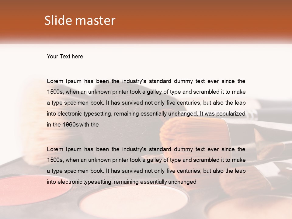 A Group Of Makeup Brushes Sitting On Top Of A Table PowerPoint Template