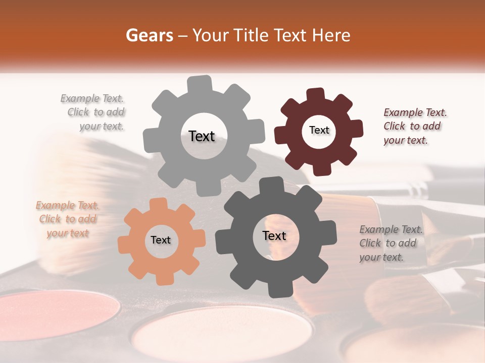 A Group Of Makeup Brushes Sitting On Top Of A Table PowerPoint Template