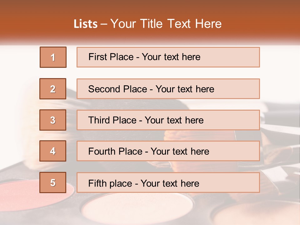 A Group Of Makeup Brushes Sitting On Top Of A Table PowerPoint Template