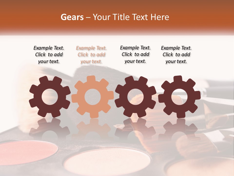 A Group Of Makeup Brushes Sitting On Top Of A Table PowerPoint Template