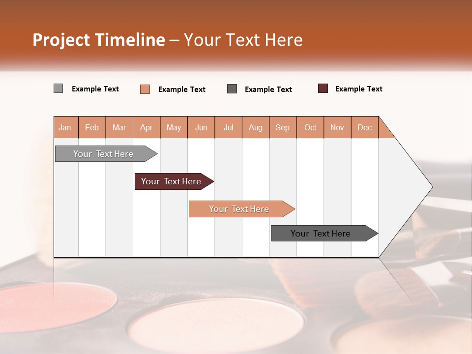 A Group Of Makeup Brushes Sitting On Top Of A Table PowerPoint Template