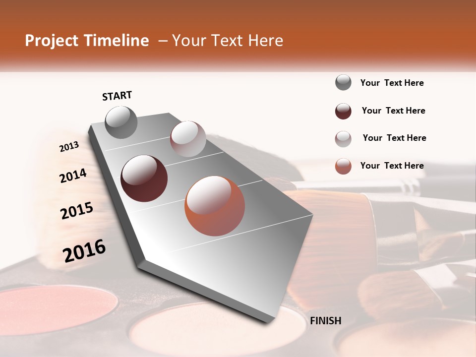 A Group Of Makeup Brushes Sitting On Top Of A Table PowerPoint Template