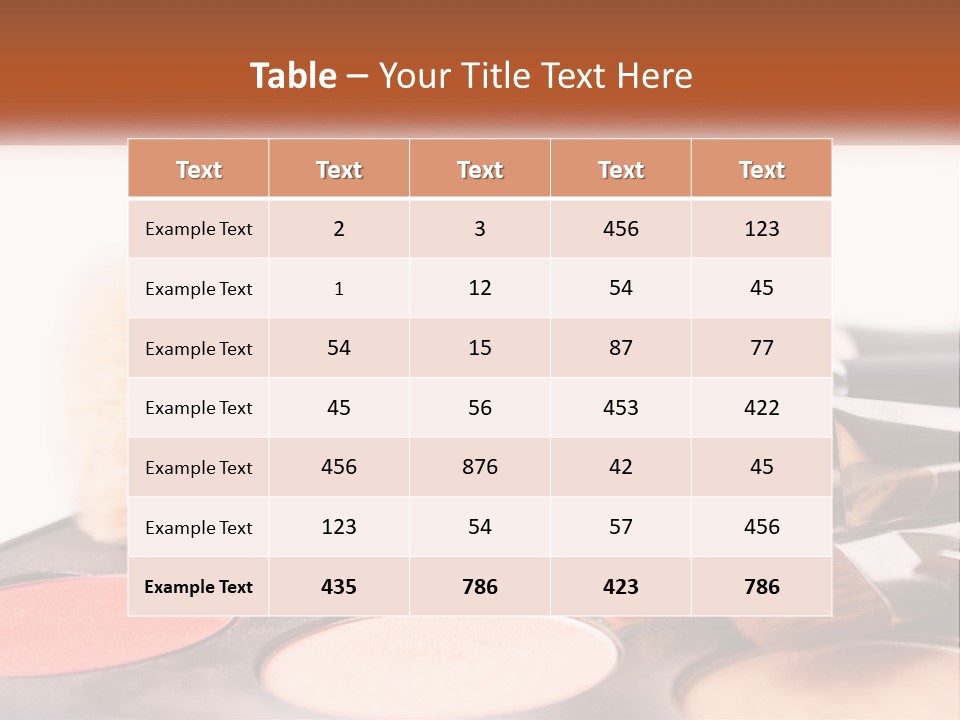 A Group Of Makeup Brushes Sitting On Top Of A Table PowerPoint Template