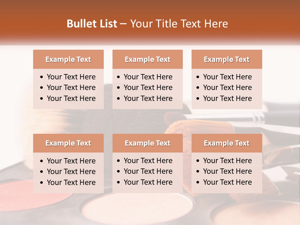 A Group Of Makeup Brushes Sitting On Top Of A Table PowerPoint Template