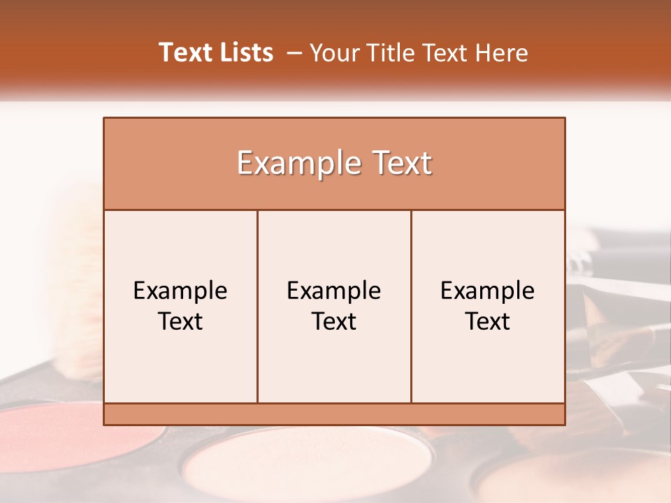 A Group Of Makeup Brushes Sitting On Top Of A Table PowerPoint Template