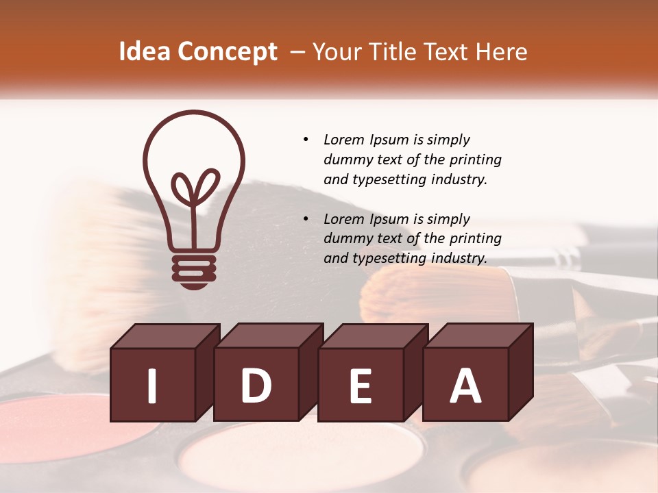 A Group Of Makeup Brushes Sitting On Top Of A Table PowerPoint Template