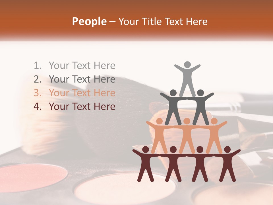A Group Of Makeup Brushes Sitting On Top Of A Table PowerPoint Template