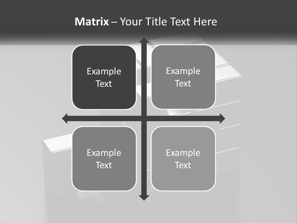 A Gray Cube With White Squares On Top Of It PowerPoint Template