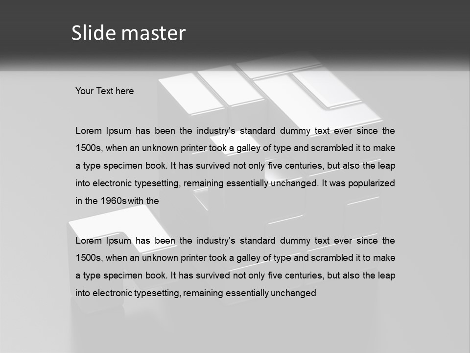 A Gray Cube With White Squares On Top Of It PowerPoint Template