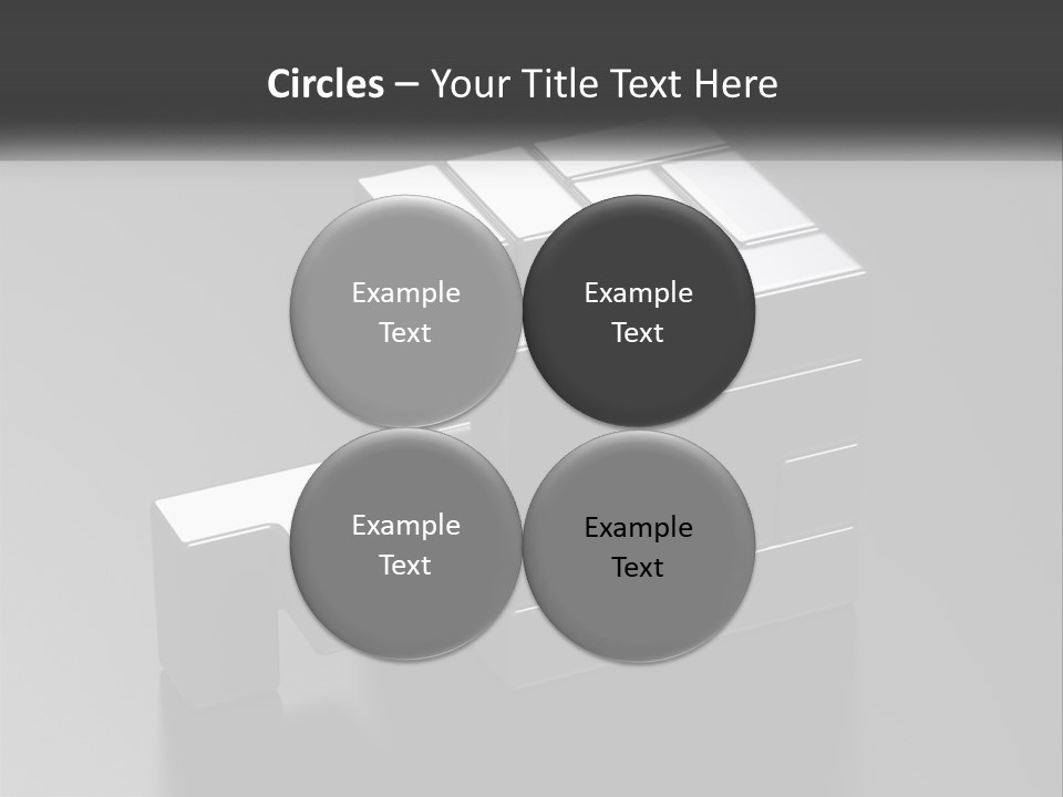A Gray Cube With White Squares On Top Of It PowerPoint Template
