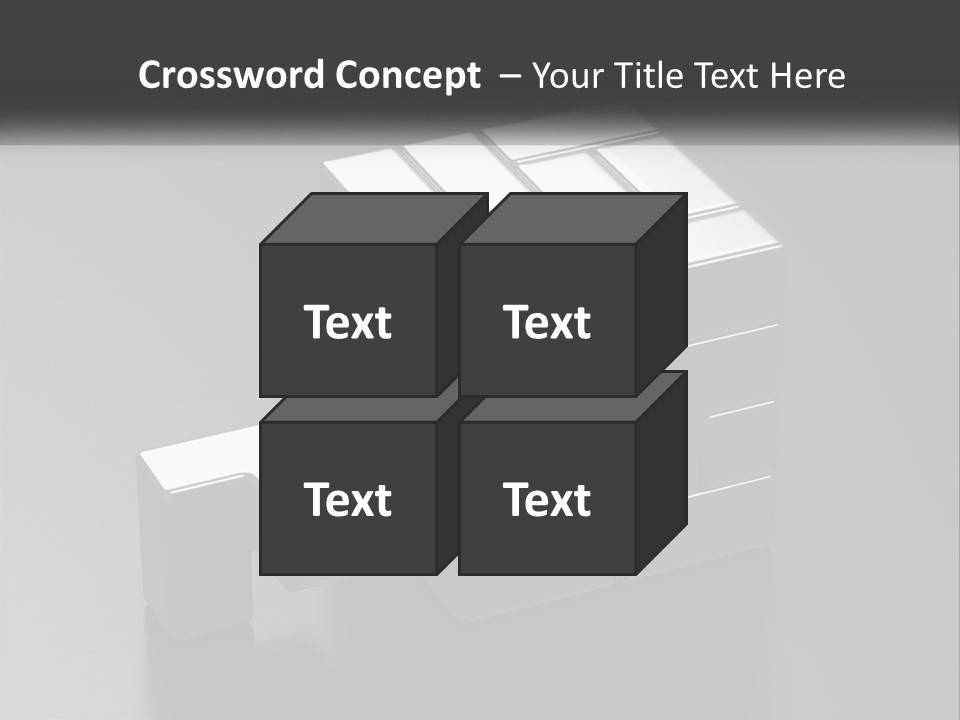 A Gray Cube With White Squares On Top Of It PowerPoint Template