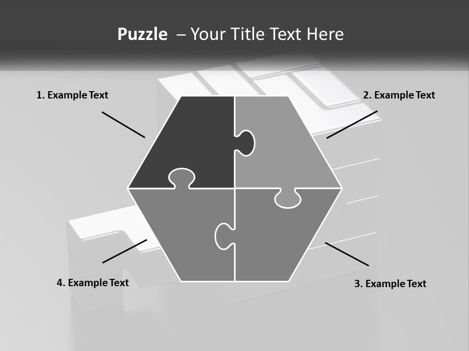 A Gray Cube With White Squares On Top Of It PowerPoint Template