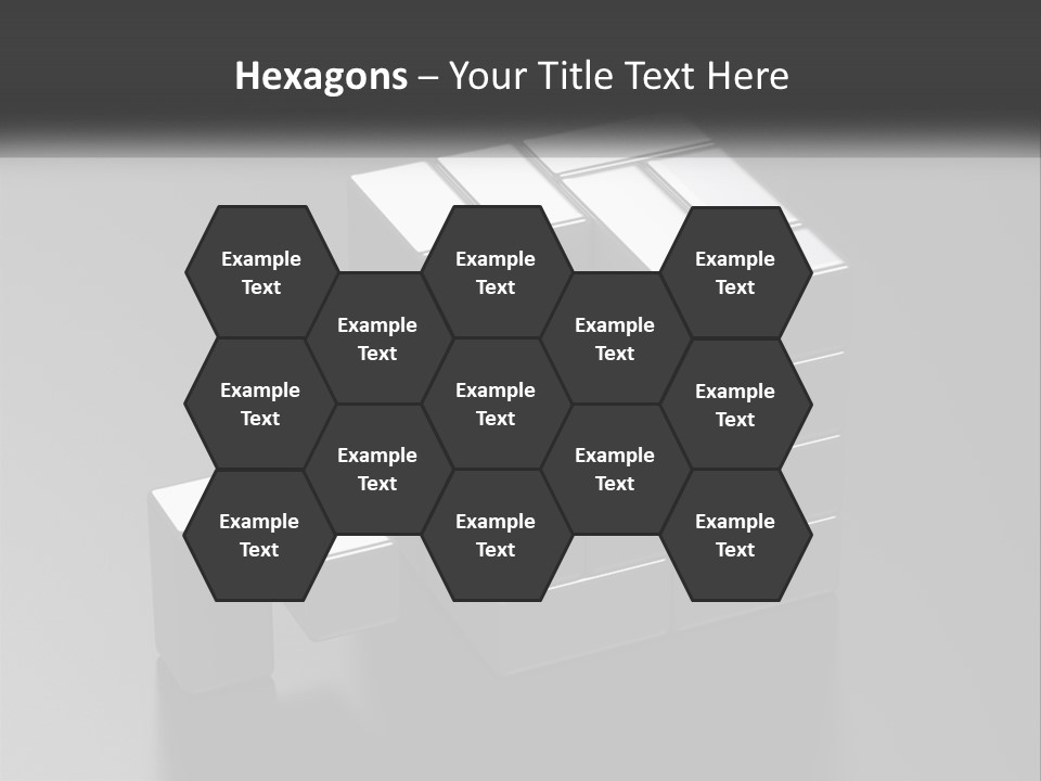 A Gray Cube With White Squares On Top Of It PowerPoint Template