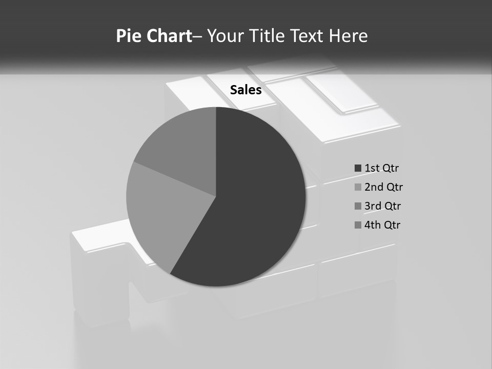 A Gray Cube With White Squares On Top Of It PowerPoint Template
