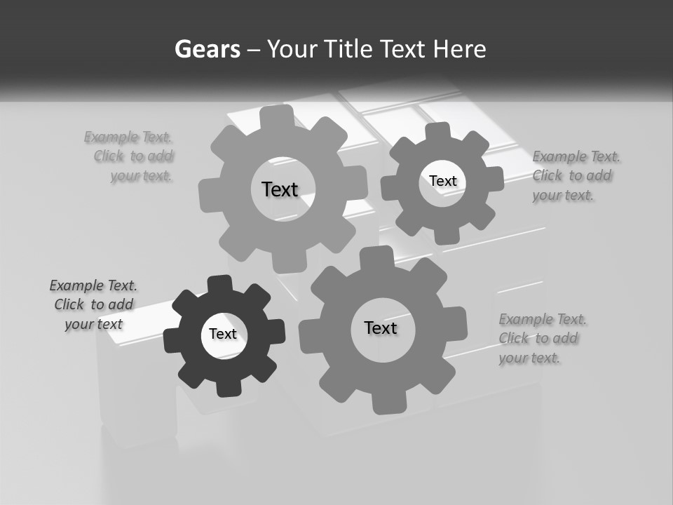 A Gray Cube With White Squares On Top Of It PowerPoint Template