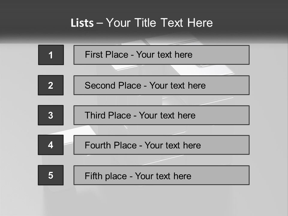 A Gray Cube With White Squares On Top Of It PowerPoint Template
