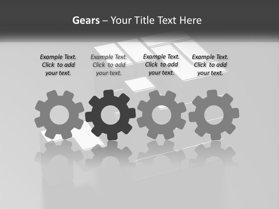 A Gray Cube With White Squares On Top Of It PowerPoint Template