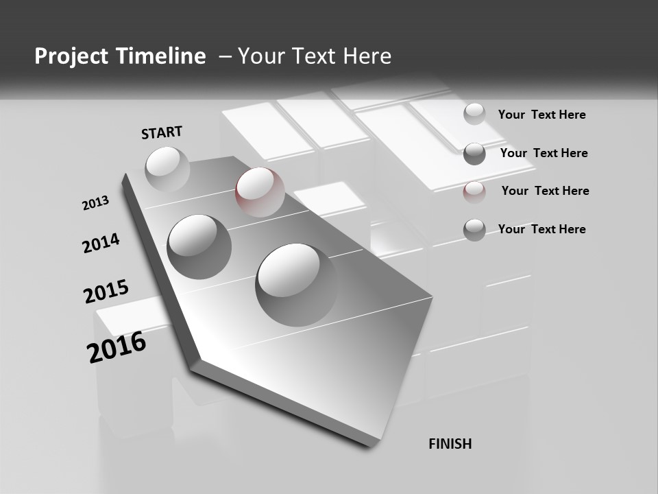 A Gray Cube With White Squares On Top Of It PowerPoint Template