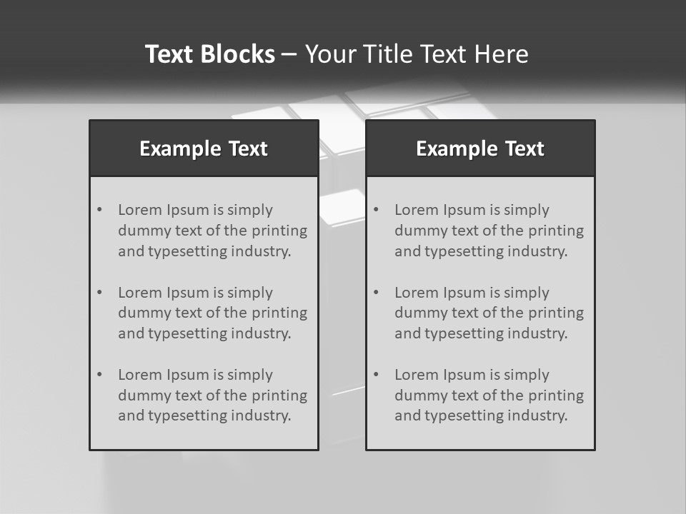 A Gray Cube With White Squares On Top Of It PowerPoint Template