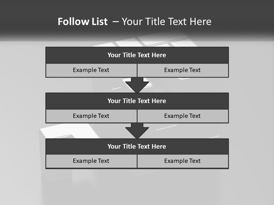 A Gray Cube With White Squares On Top Of It PowerPoint Template