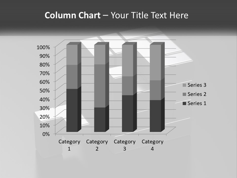A Gray Cube With White Squares On Top Of It PowerPoint Template
