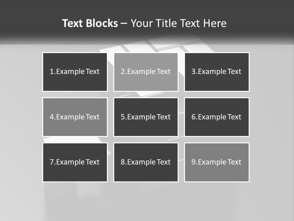 A Gray Cube With White Squares On Top Of It PowerPoint Template