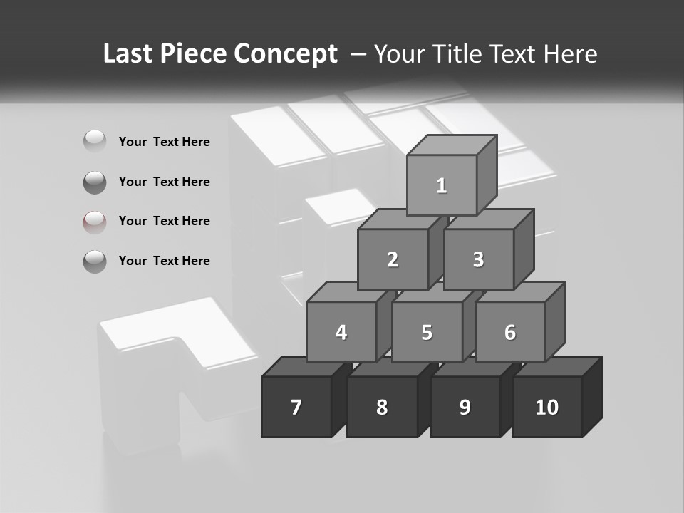 A Gray Cube With White Squares On Top Of It PowerPoint Template