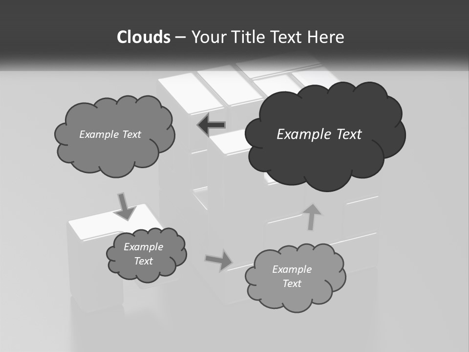 A Gray Cube With White Squares On Top Of It PowerPoint Template