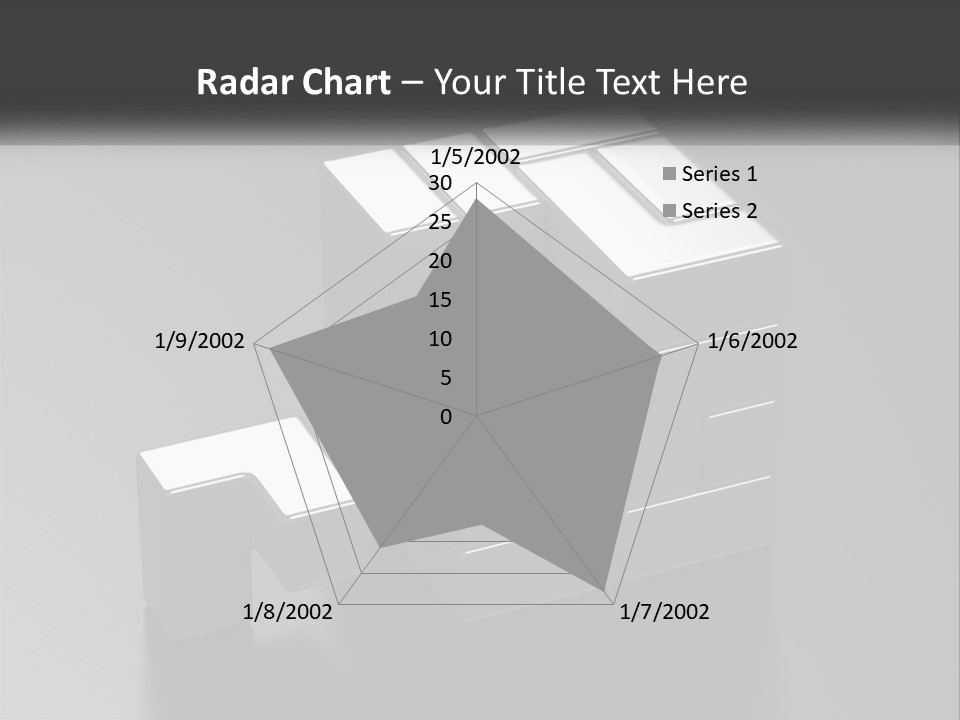 A Gray Cube With White Squares On Top Of It PowerPoint Template