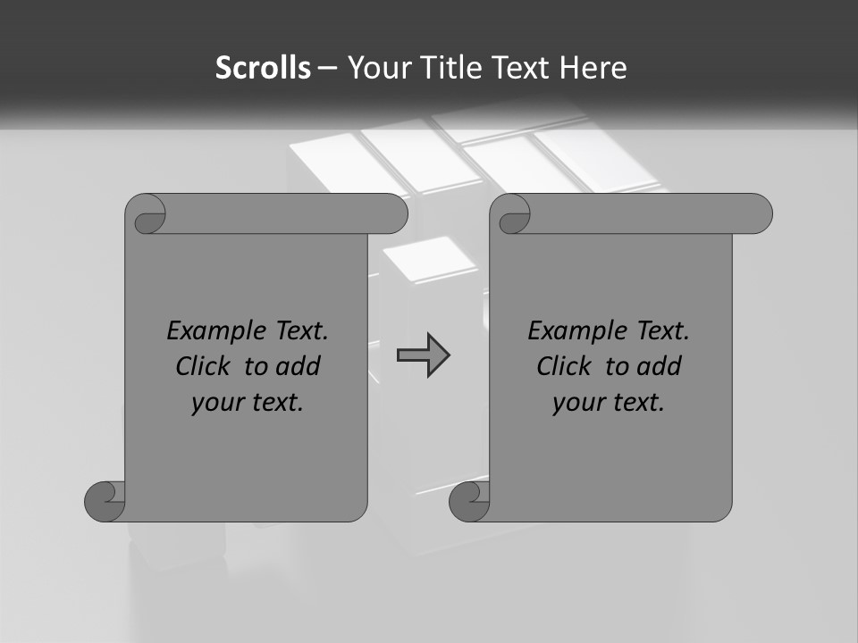 A Gray Cube With White Squares On Top Of It PowerPoint Template