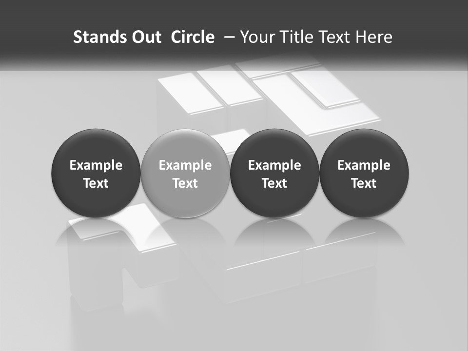 A Gray Cube With White Squares On Top Of It PowerPoint Template