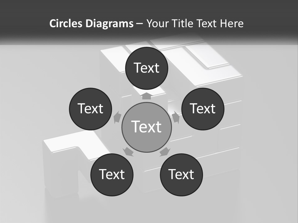A Gray Cube With White Squares On Top Of It PowerPoint Template