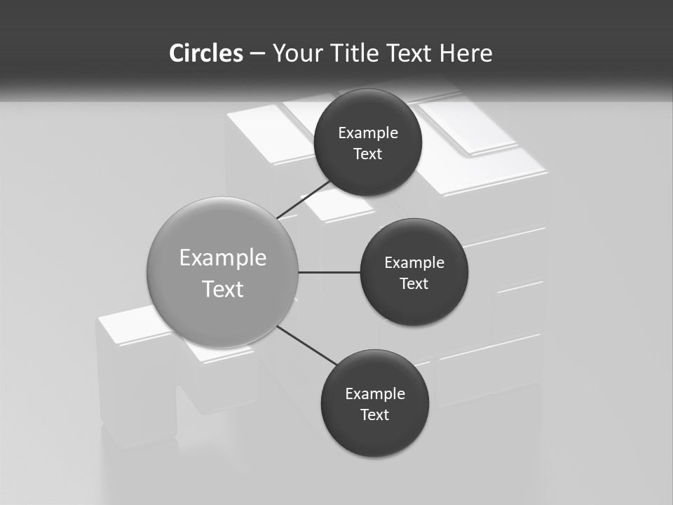 A Gray Cube With White Squares On Top Of It PowerPoint Template
