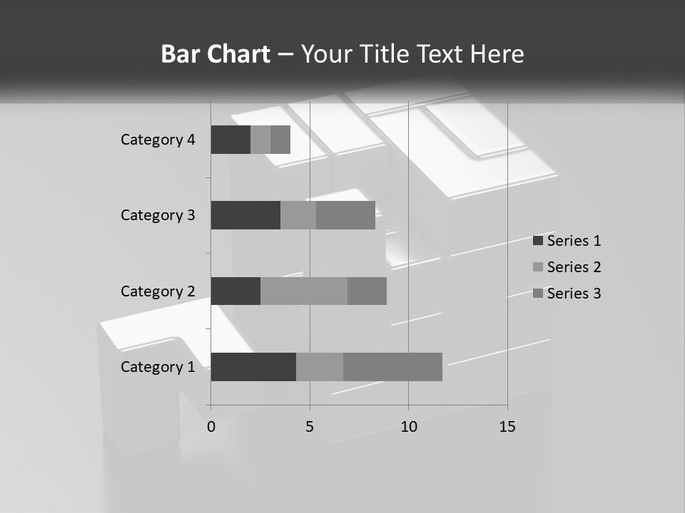 A Gray Cube With White Squares On Top Of It PowerPoint Template