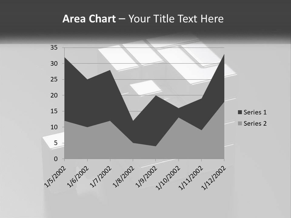 A Gray Cube With White Squares On Top Of It PowerPoint Template