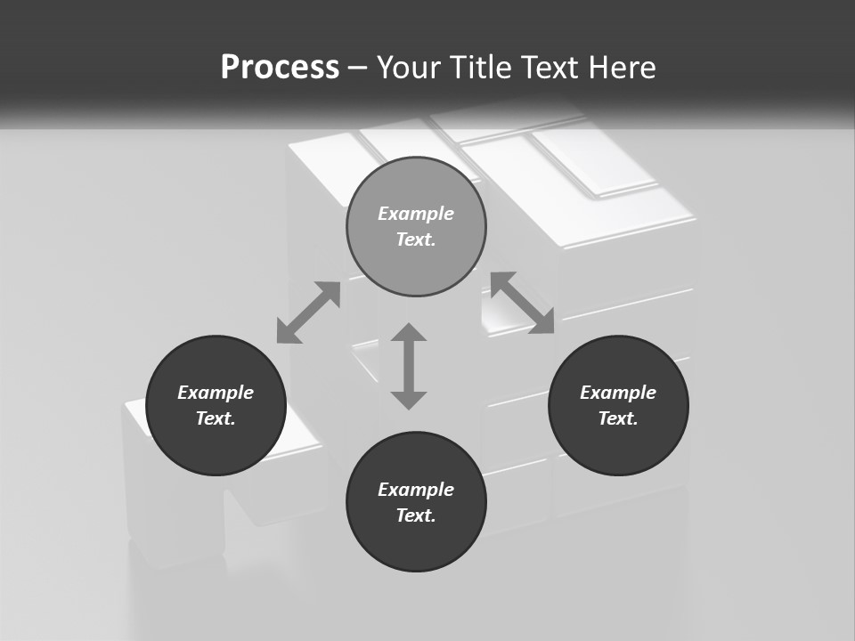 A Gray Cube With White Squares On Top Of It PowerPoint Template