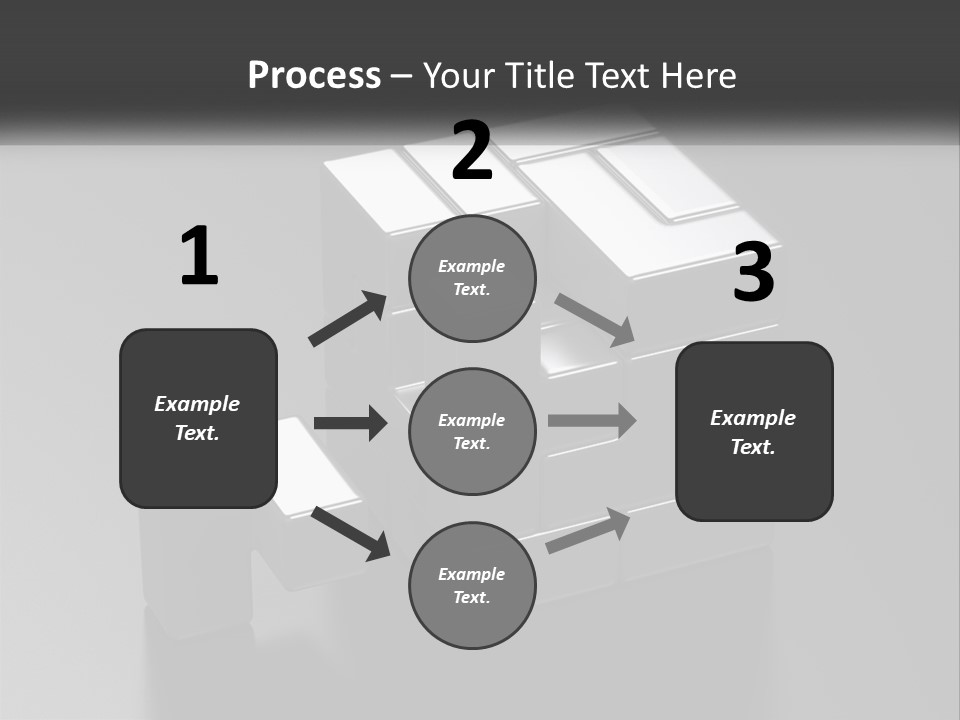 A Gray Cube With White Squares On Top Of It PowerPoint Template