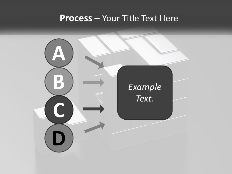 A Gray Cube With White Squares On Top Of It PowerPoint Template