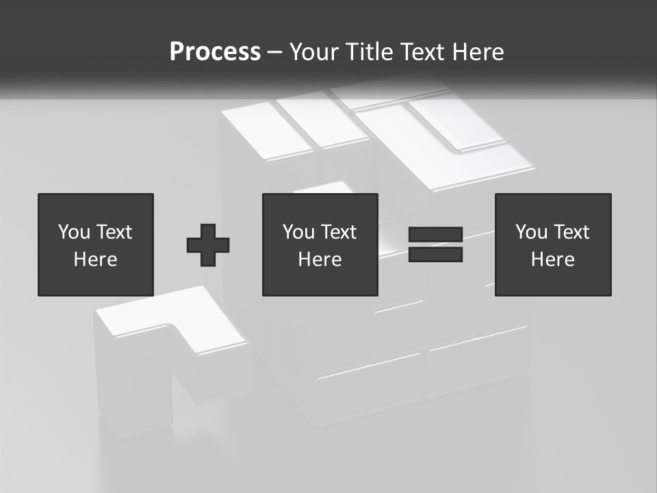 A Gray Cube With White Squares On Top Of It PowerPoint Template