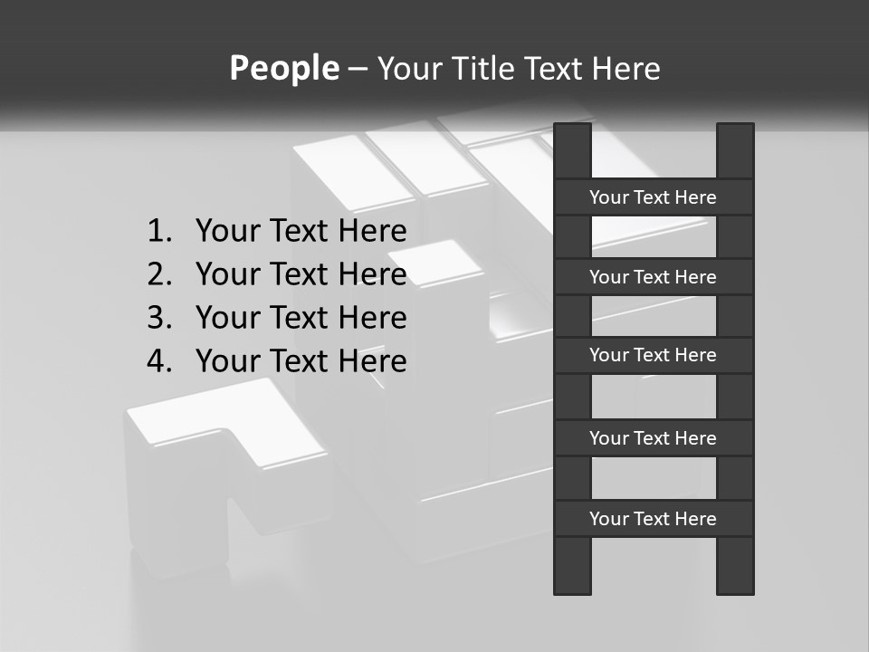 A Gray Cube With White Squares On Top Of It PowerPoint Template