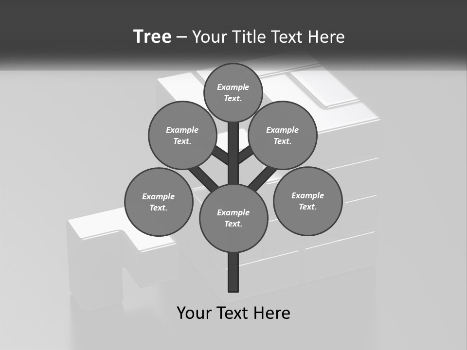 A Gray Cube With White Squares On Top Of It PowerPoint Template