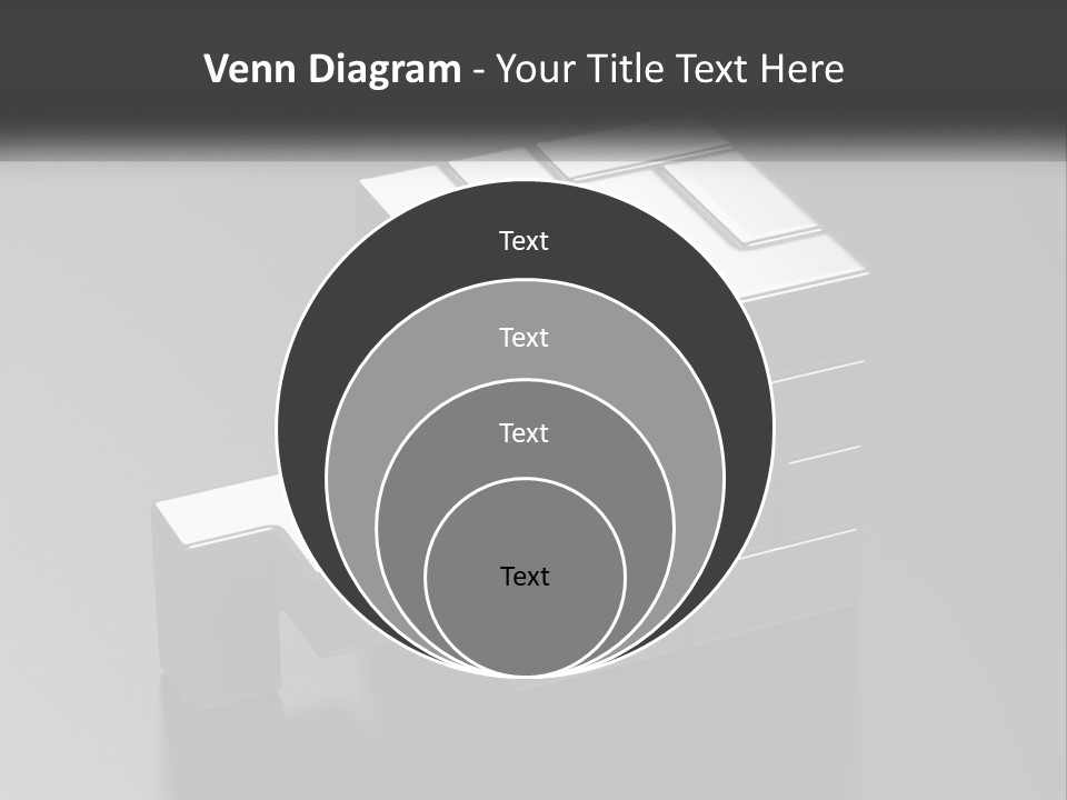 A Gray Cube With White Squares On Top Of It PowerPoint Template