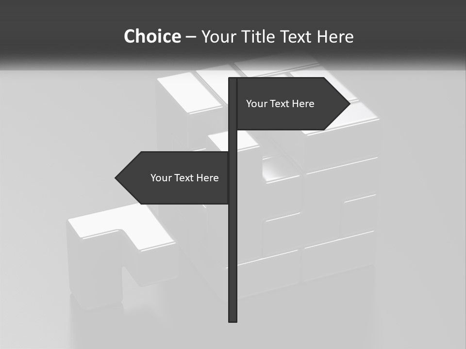 A Gray Cube With White Squares On Top Of It PowerPoint Template