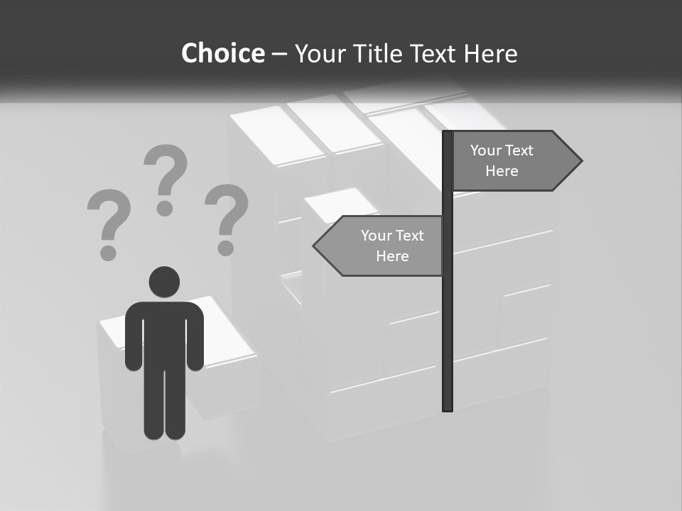A Gray Cube With White Squares On Top Of It PowerPoint Template