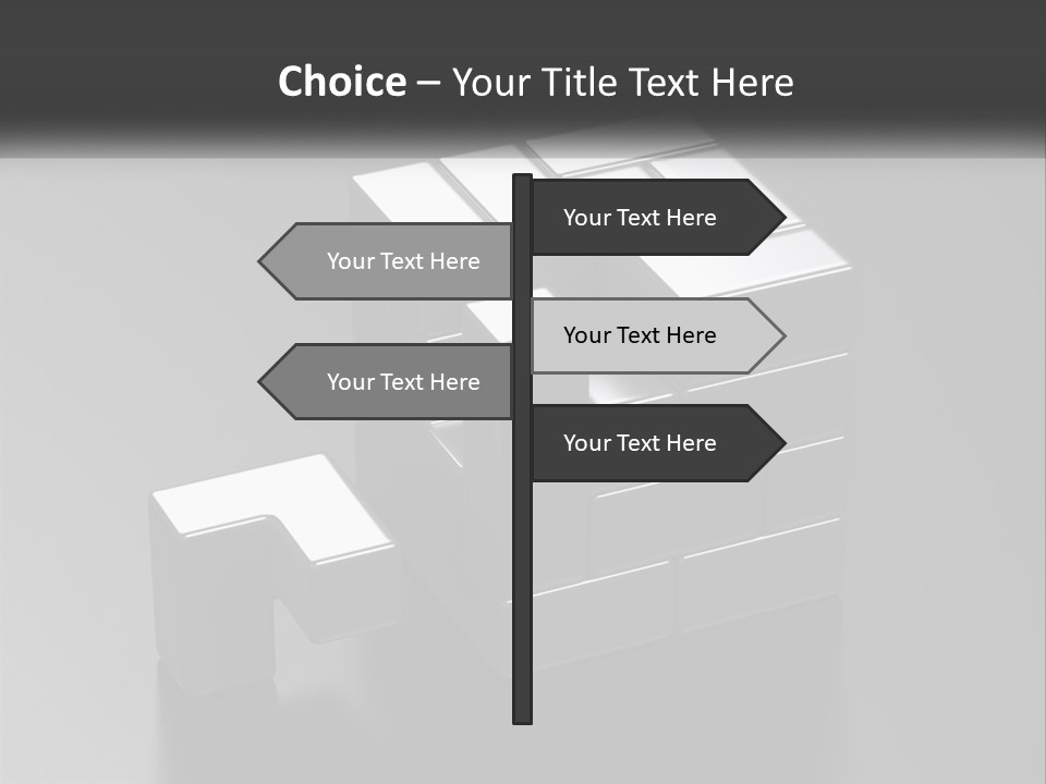 A Gray Cube With White Squares On Top Of It PowerPoint Template