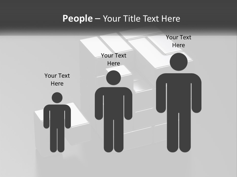 A Gray Cube With White Squares On Top Of It PowerPoint Template